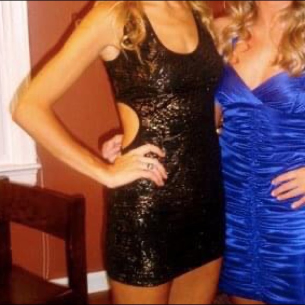 Black/Gold Mini Dress